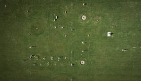 luchtfoto van het meetveld van het KNMI in De Bilt