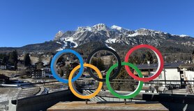 Olympische ringen in Cortina