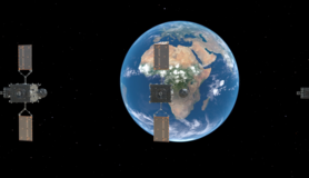 Animatie van de MTG-I2 satelliet in de ruimte