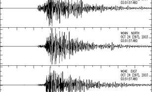 Seismogrammen van de aardbeving bij Hoeksmeer.