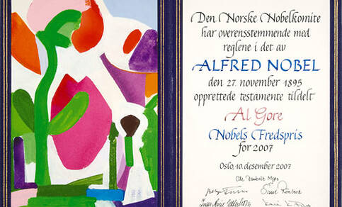 Nobel Diploma voor Al Gore