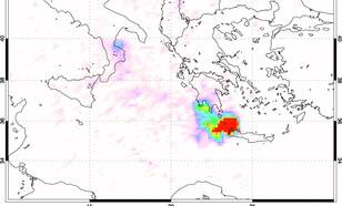 Ozone Monitoring Instrument volgt vulkaanstof Etna