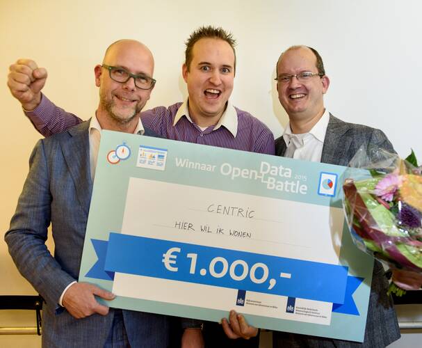 ICT-dienstverelener Cenmtric is de winnaar van de Open Data Battle van Rijkswaterstaat en KNMI met hier wil ik wonen. Foto: Rijkswaterstaat 