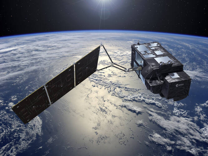 De Sentinel-3 levert onder andere gegevens van regionale verschillen in zeespiegelstijging.  ©ESA