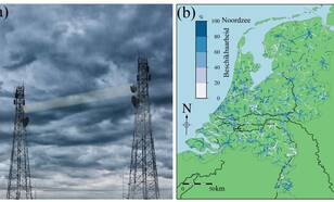 Uit de demping van de elektromagnetische signalen tussen de gsm-masten (kaart toont locaties straalverbindingen) kan de regenintensiteit worden berekend (© identim/Shutterstock)