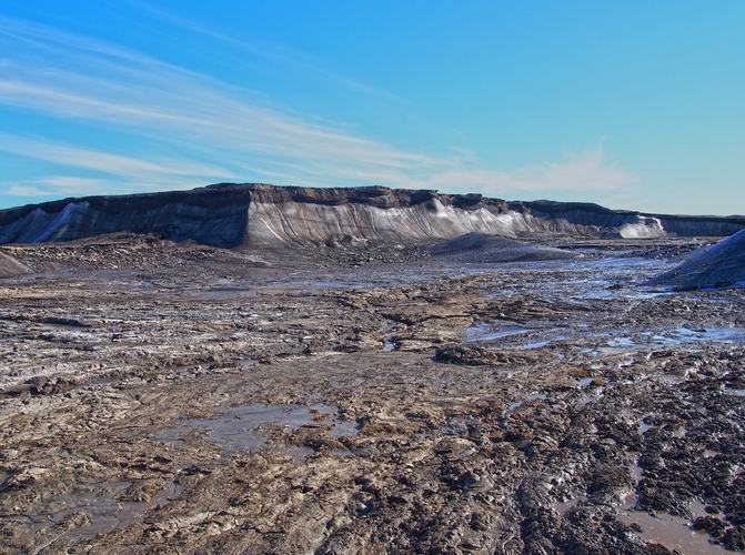 Ontdooiende permafrost in het Arctische gebied (bron: Photopin).