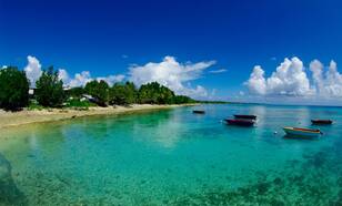 foto van de eilandengroep Tuvalu