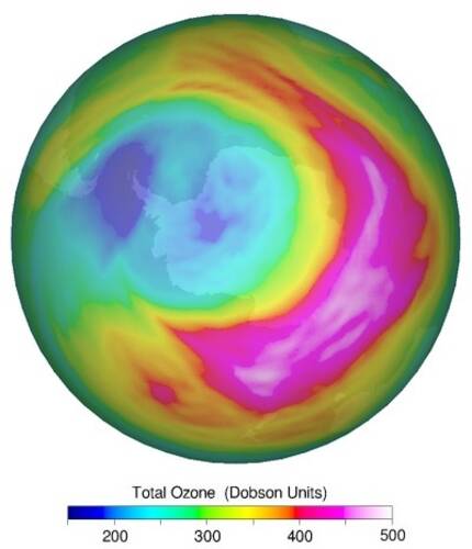 Het ozongat op 10 september 2019