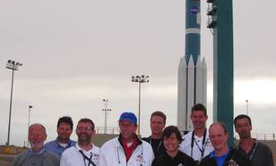 Een deel van het OMI-team bij de lancering van de Aura-satelliet in 2004
