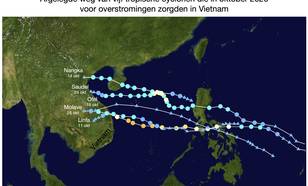 Vijf tropische stormen teisteren Vietnam in een periode van een paar weken in oktober 2020