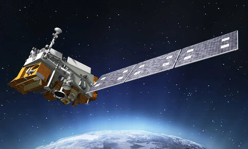 De NOAA-20 satelliet met aan boord het CERES instrument in een baan om de aarde. CERES vliegt ook op drie andere satellieten, TERRA, AQUA en SNPP. Bron: NASA. 