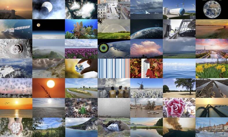 Collage van foto's uit klimaatberichten