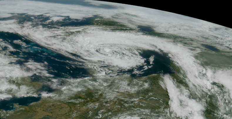 Beeld van storm Poly door Meteosat 12, 6 juli 2023. ©EUMETSAT