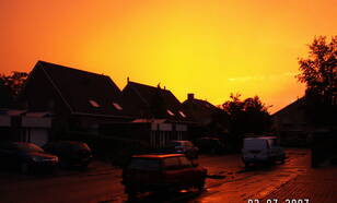 Onweer in Drachten, 3 juli 2007 (Foto: fam. de Boer)