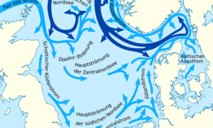  Waterstromingen in de Noordzee. 