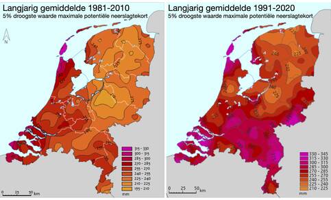 Klimaatnormaal5% droogste jaren in Nederland