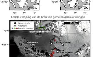 Bevingen gelokaliseerd in Kongsfjord Spitsbergen