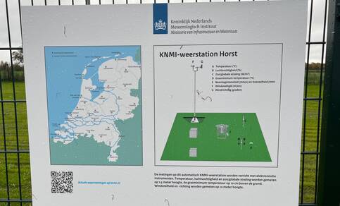 foto van het informatiebord bij automatisch weerstation Horst aan de Maas