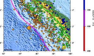 Seismiciteit in het gebied van de aardbeving.