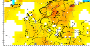 Temperatuurafwijking Europa, juli '05