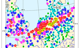 Regen in West-Europa in 48 uur in warme lucht aangevoerd door Grace (bron: KNMI)