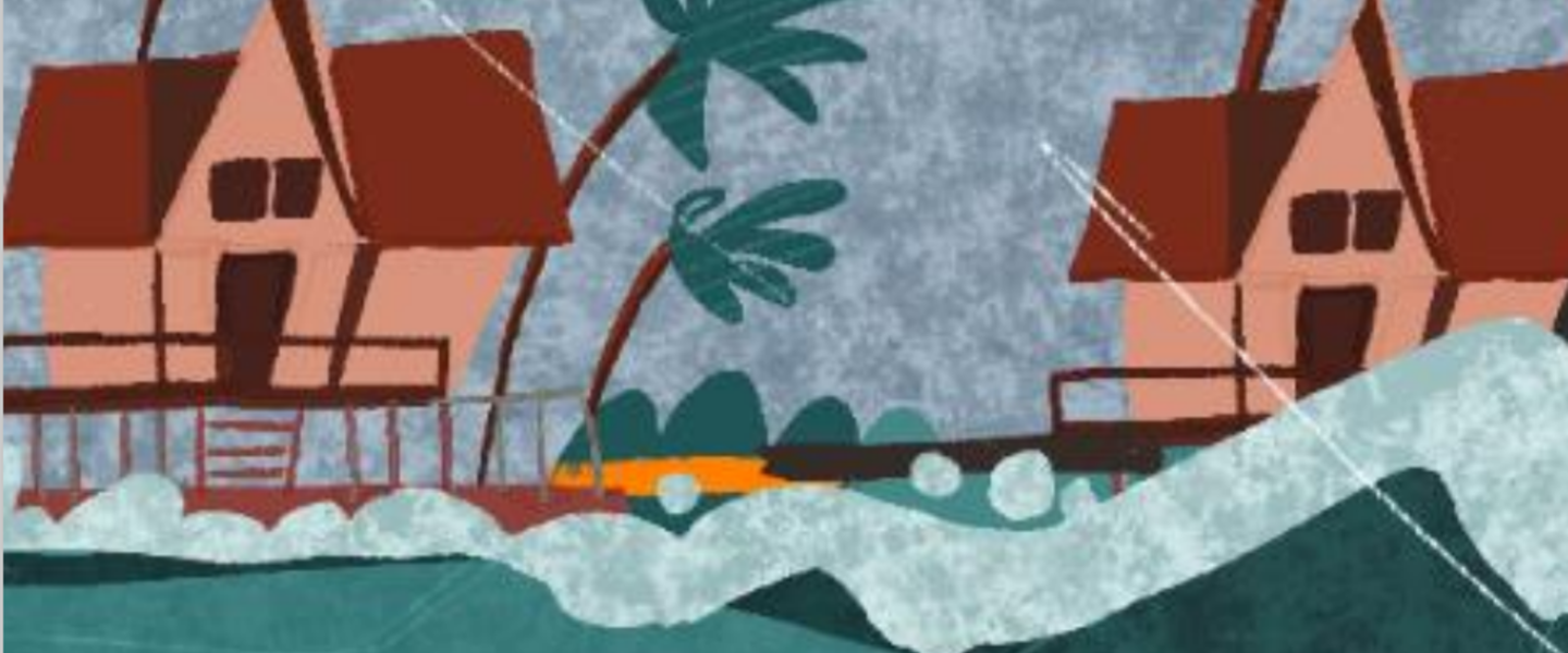 Tekening Caribische eilanden door Julieta Matos Castaño