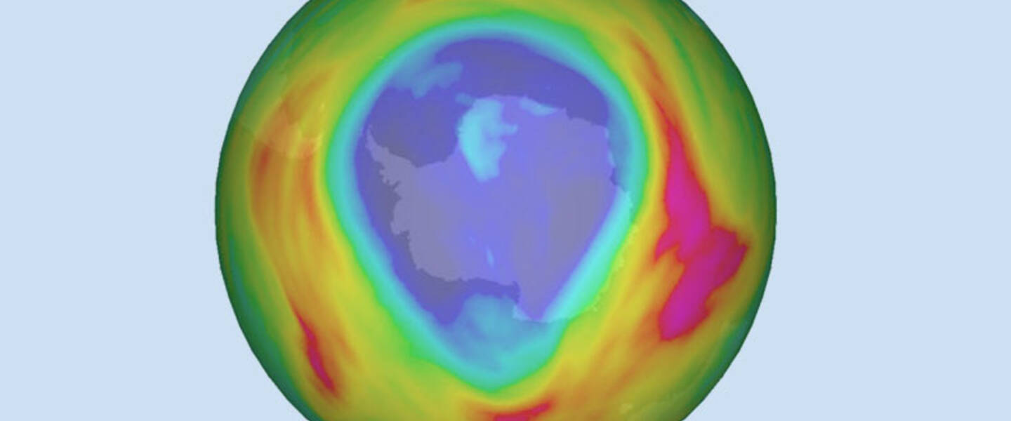 illustratie van het ozongat in september 2023