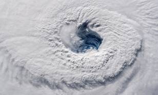 Satellietfoto van de tropische orkaan Florence uit 2018