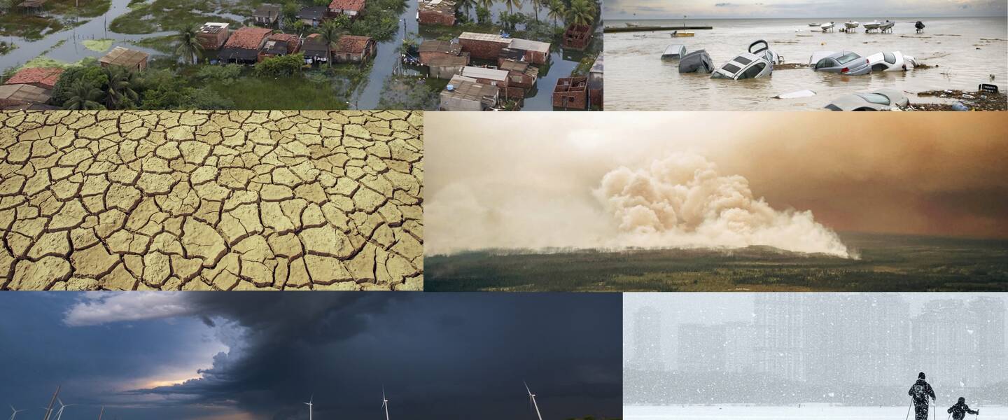 Fotocollage van extreme weergebeurtenissen