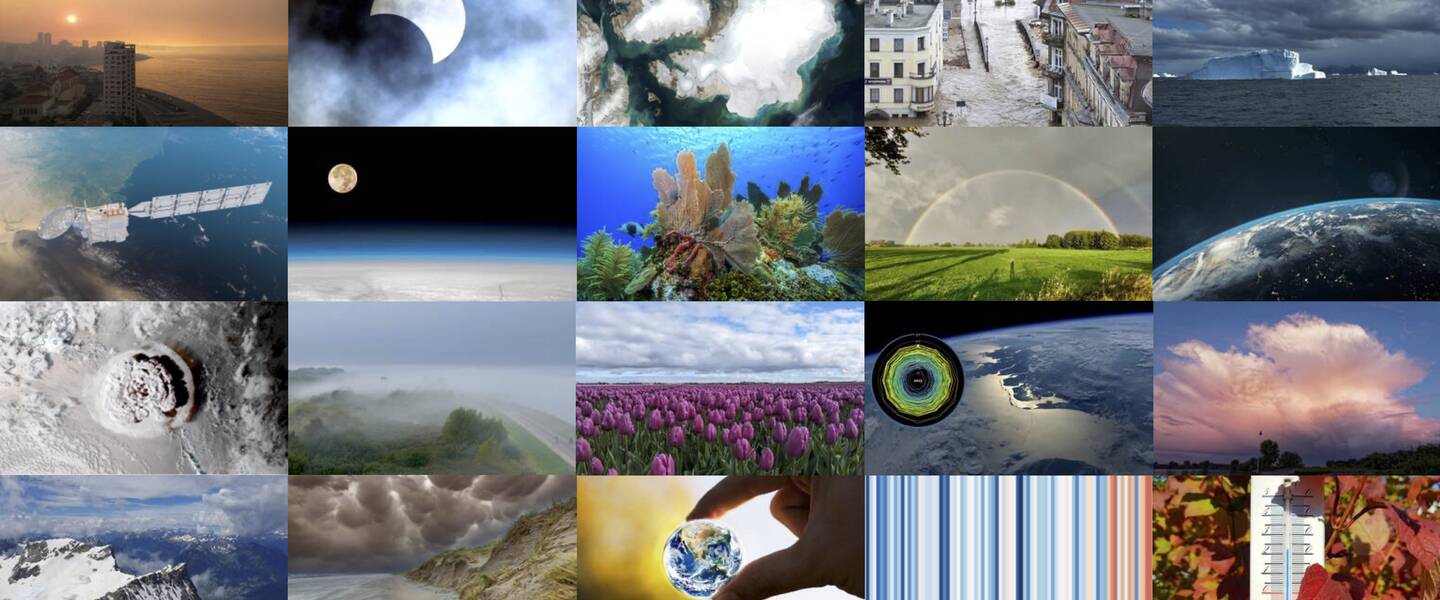 Collage van foto's uit de KNMI-klimaatberichten