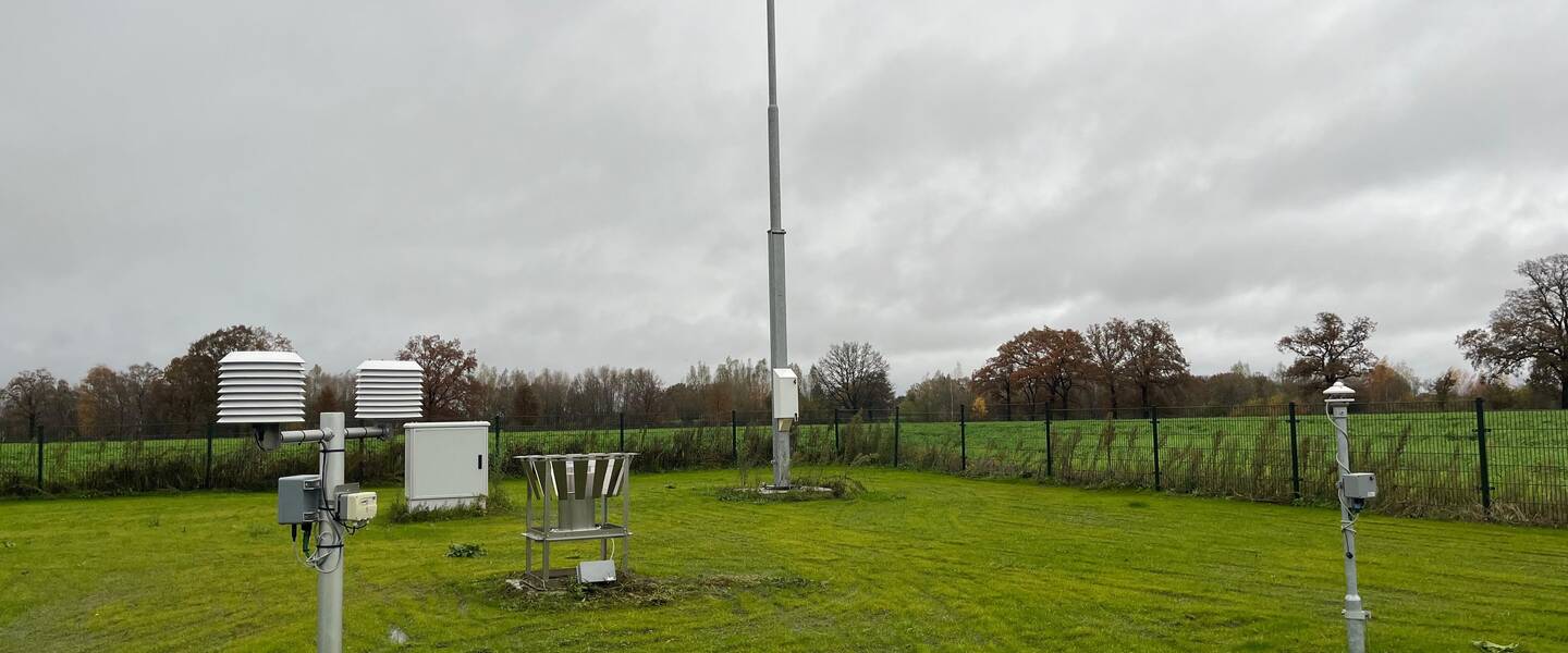foto van het nieuwe automatische weerstation Horst aan de Maas