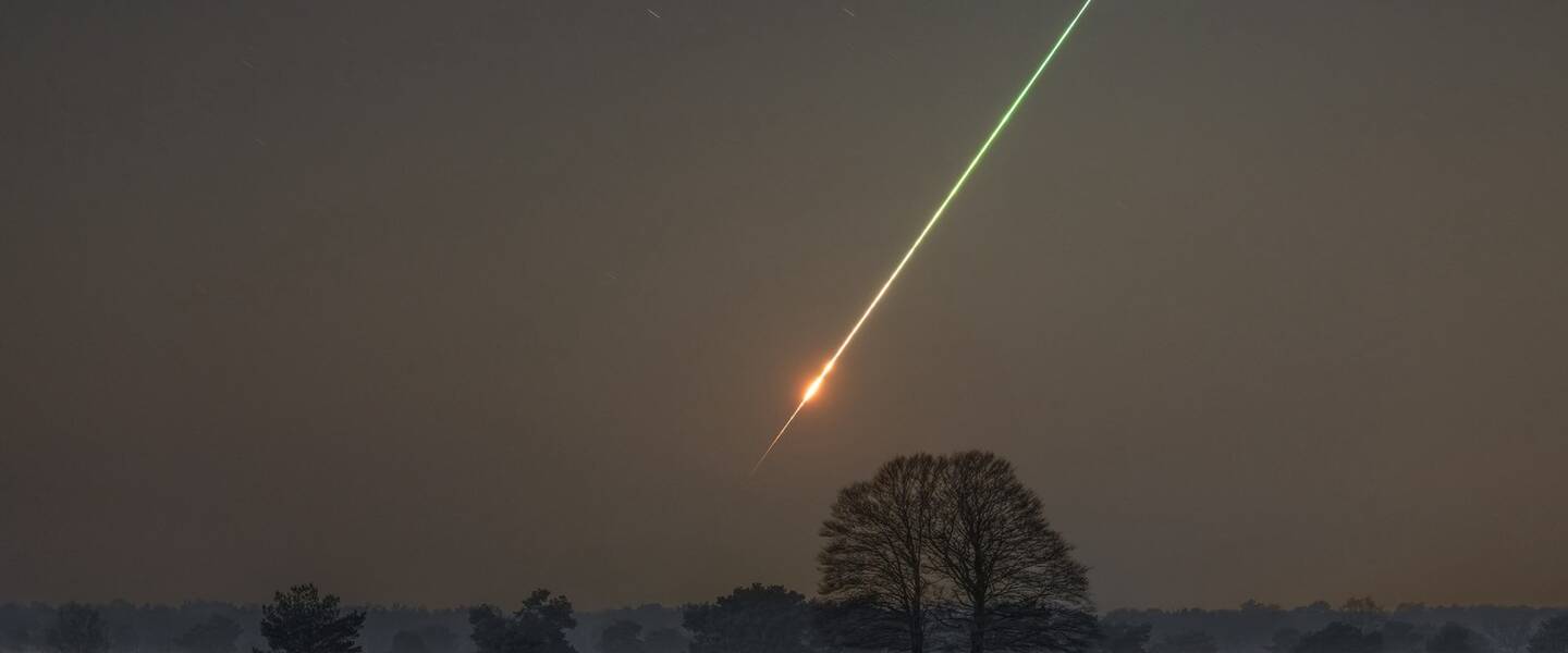 Foto van de asteroïde op 13 februari 2023, genomen vanuit het Kampina natuurgebied in Noord-Brabant richting het zuiden 