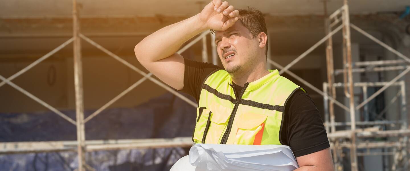 Bouwvakker in de hitte