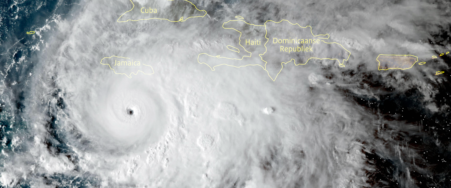 Satellietbeeld van orkaan Melissa