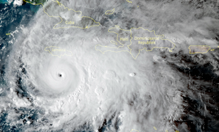 Satellietbeeld van orkaan Melissa