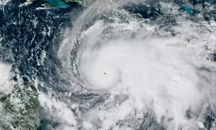 Satellietbeeld van orkaan Melissa