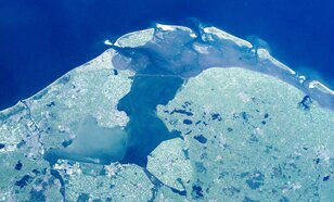 Noordzee bezien vanuit het International Space Station