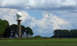 foto van de KNMI neerslagradar in Herwijnen