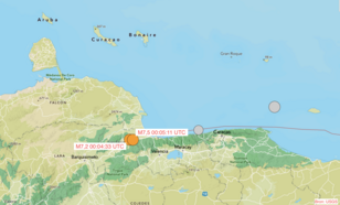 kaartje bevingen Venezuela