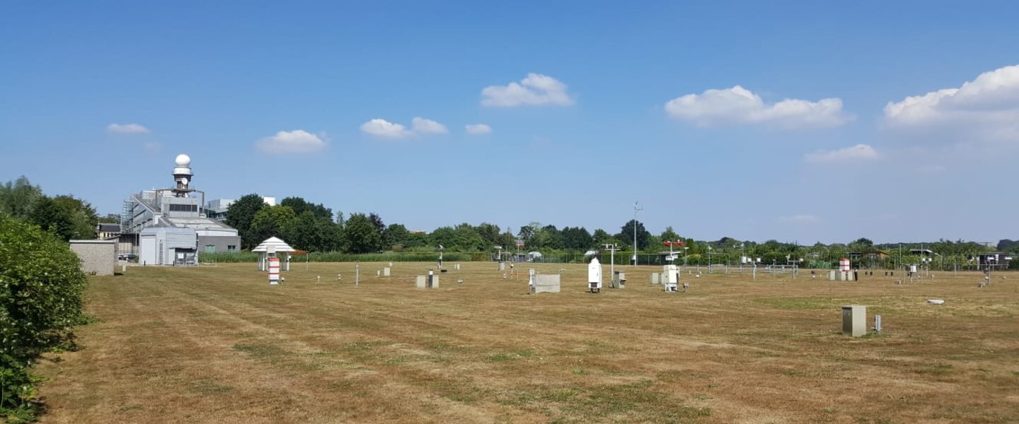 Foto van erg droog meetveld in De Bilt